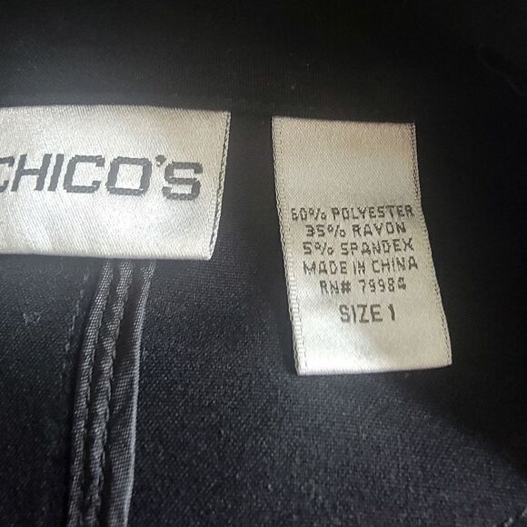 Chico's Black Snap Jersey Knit Shacket. Size 1. - Picture 7 of 8